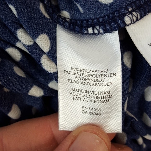 NEW Jones Wear Navy Polkadot Dress - Picture 8 of 8